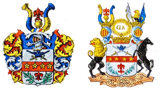 Coat of Arms of the House of Lilliehorn (nos. 1671D and 318)